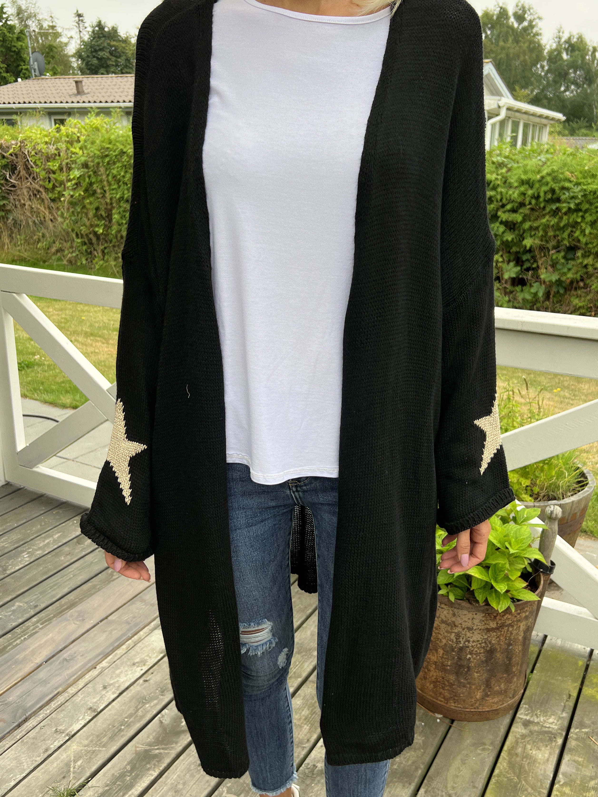 Lowa - Strik cardigan med stjerne på ærmet